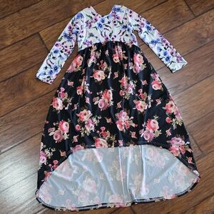 Floral Kids Dress with Long Sleeves